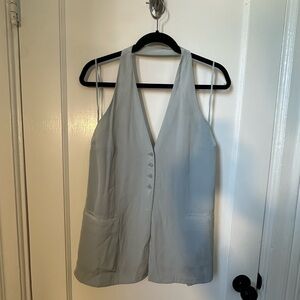 COS Gray Sleeveless Backless Tank Top